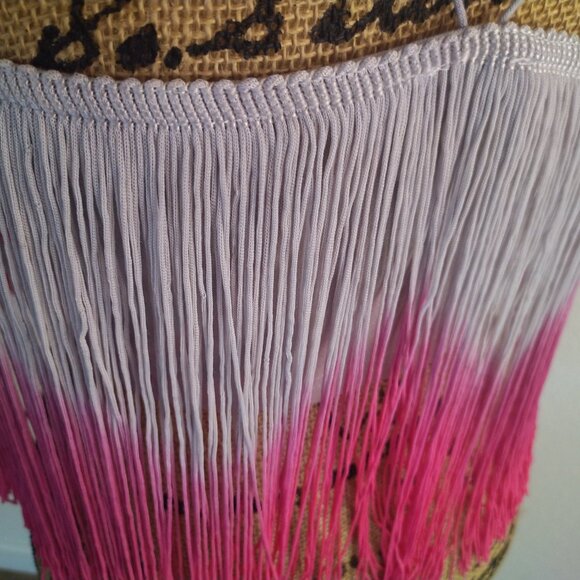 Pink Gray ombre fringe crop top - Picture 9 of 9